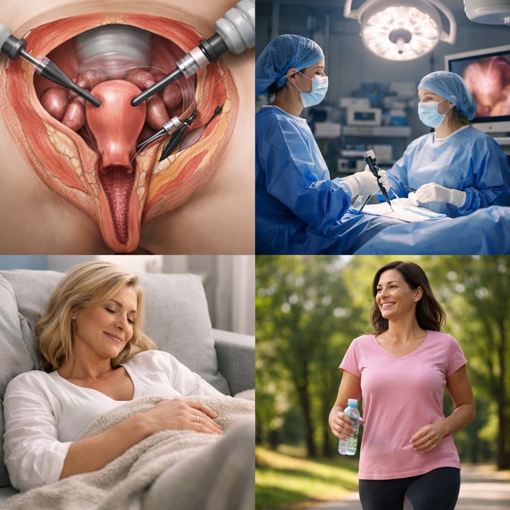 Scarless Hysterectomy in London showing minimally invasive surgery and recovery without visible scars