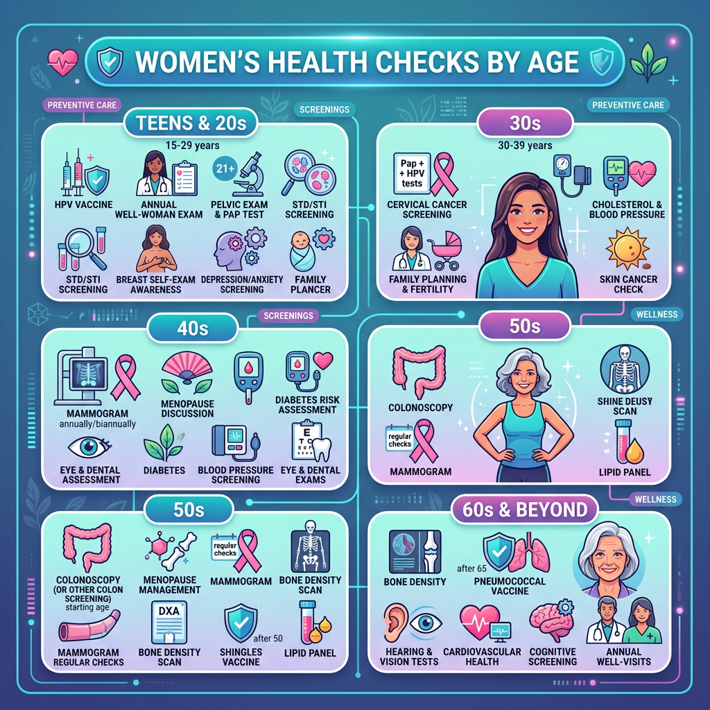 Women's Health Checks by Age: What to Prioritise in Your 20s, 30s & 40s+